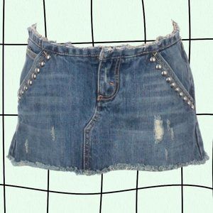 Y2K Studded Denim Mini Skirt